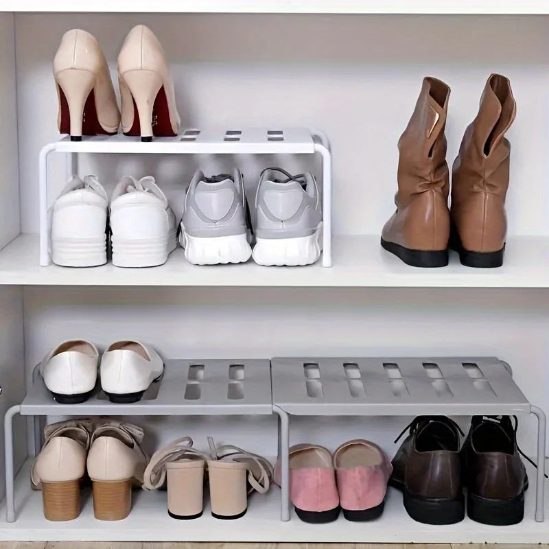 Sneaker Care White - Zapatero de Plástico Ajustable, Organizador de